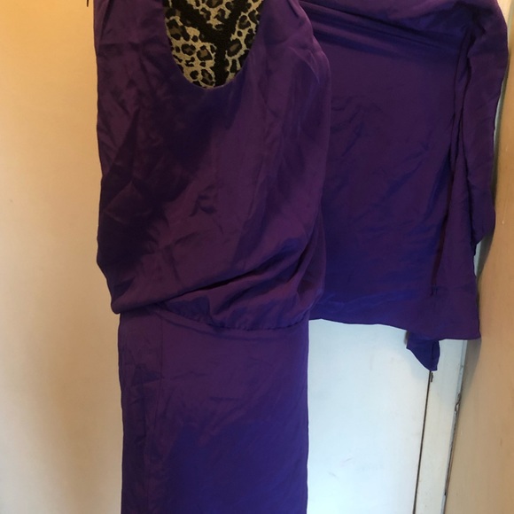 BCBGMaxAzria purple size xxs asymmetrical wing - Picture 4 of 8